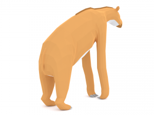 low poly cartoon chalicotherium Model 3D