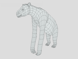 low poly cartoon chalicotherium Model 3D