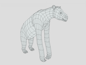 low poly cartoon chalicotherium Model 3D