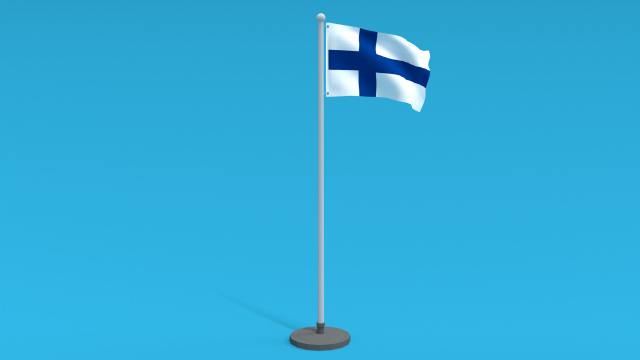low poly seamless animated finland flag Modello 3D .c4d .max .obj .3ds .fbx .stl .blend 