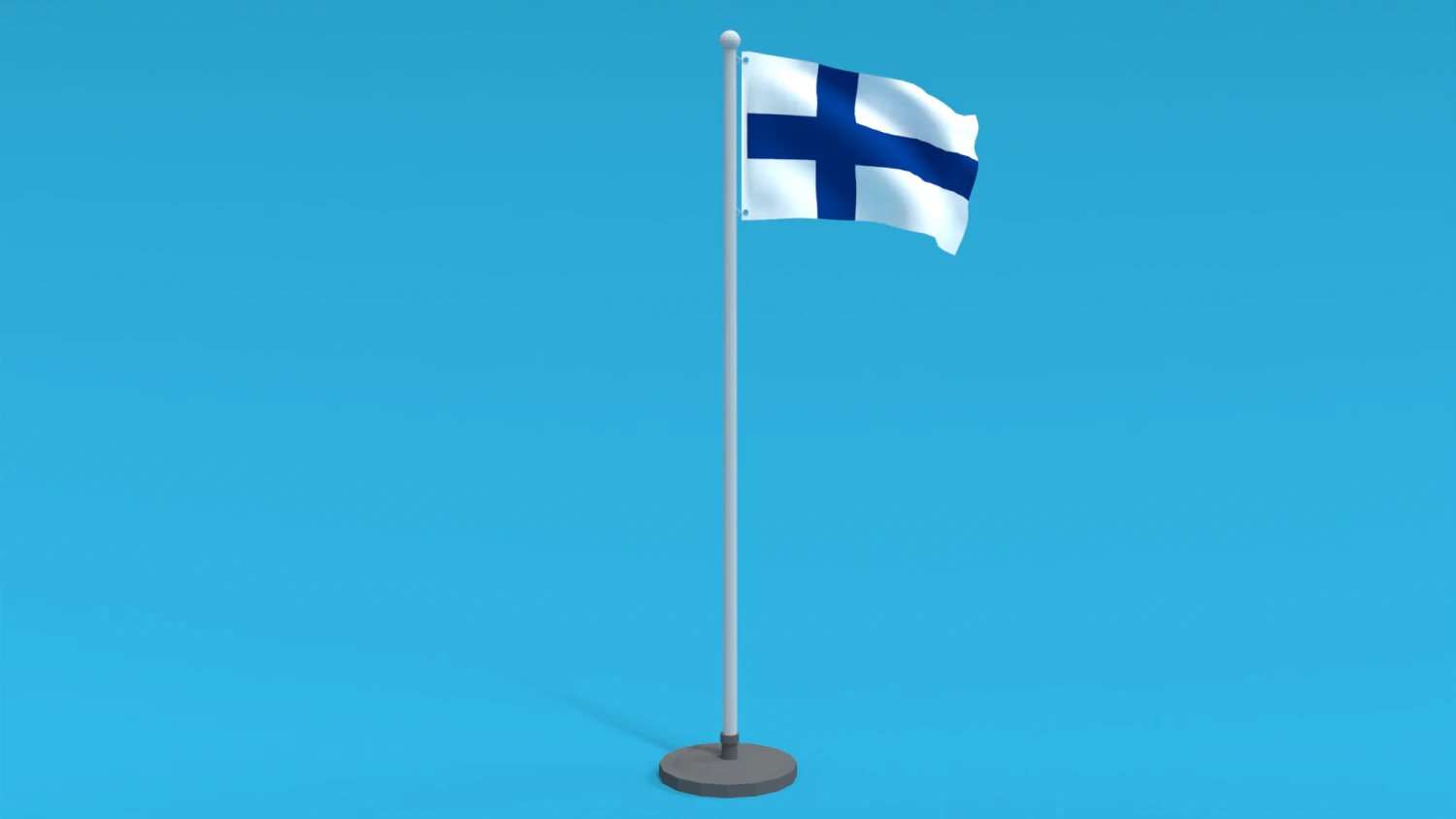 low poly seamless animated finland flag 3D Model .c4d .max .obj .3ds .fbx .stl .blend