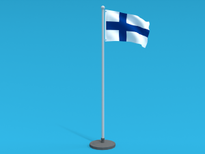 low poly seamless animated finland flag 3D Model