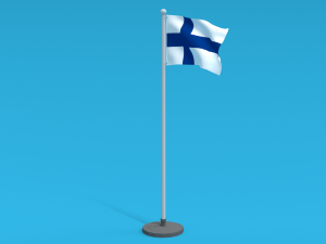 low poly seamless animated finland flag Modello 3D
