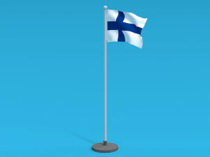 low poly seamless animated finland flag 3D Model