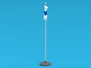 low poly seamless animated finland flag 3D Model