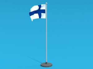low poly seamless animated finland flag Modello 3D