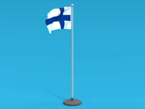 low poly seamless animated finland flag 3D Model