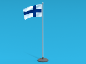 low poly seamless animated finland flag Modello 3D