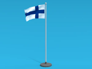 low poly seamless animated finland flag 3D Model