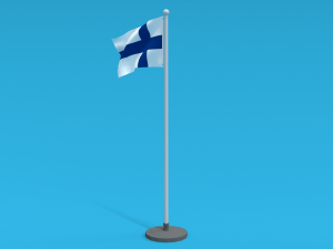 low poly seamless animated finland flag Modello 3D