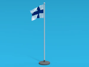 low poly seamless animated finland flag 3D Model