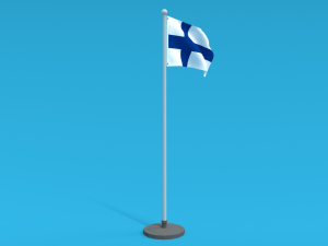 low poly seamless animated finland flag Modello 3D
