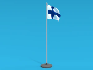 low poly seamless animated finland flag 3D Model