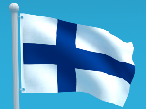 low poly seamless animated finland flag Modello 3D
