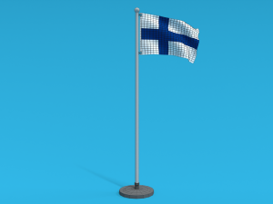 low poly seamless animated finland flag Modello 3D