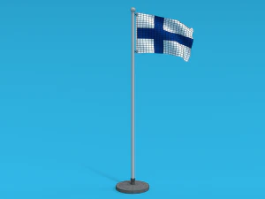 low poly seamless animated finland flag 3D Model