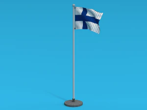 low poly seamless animated finland flag 3D Model