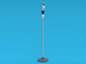 low poly seamless animated finland flag 3D Model