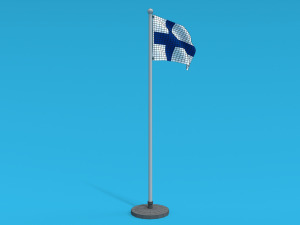 low poly seamless animated finland flag Modello 3D