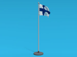 low poly seamless animated finland flag 3D Model