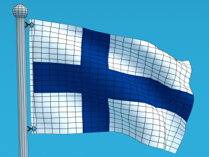 low poly seamless animated finland flag Modello 3D