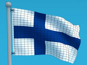 low poly seamless animated finland flag 3D Model