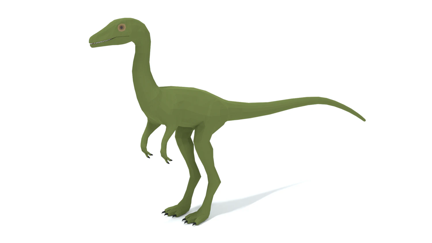 low poly cartoon compsognathus dinosaur 3D Model .c4d .max .obj .3ds .fbx .stl .blend