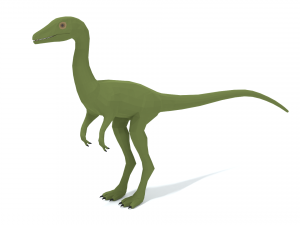 low poly cartoon compsognathus dinosaur 3D Model