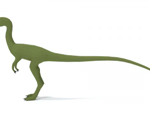 low poly cartoon compsognathus dinosaur 3D Model