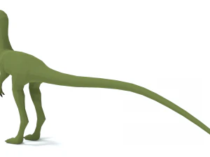 low poly cartoon compsognathus dinosaur 3D Model