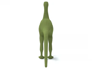 low poly cartoon compsognathus dinosaur 3D Model