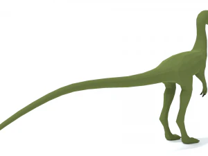 low poly cartoon compsognathus dinosaur 3D Model