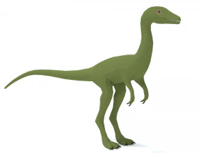 low poly cartoon compsognathus dinosaur 3D Model