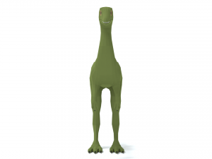 low poly cartoon compsognathus dinosaur Modelo 3D