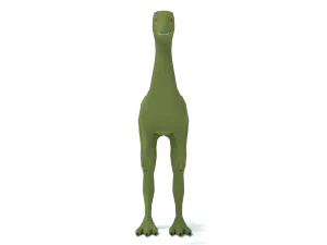 low poly cartoon compsognathus dinosaur 3D Model