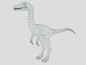 low poly cartoon compsognathus dinosaur Modelo 3D