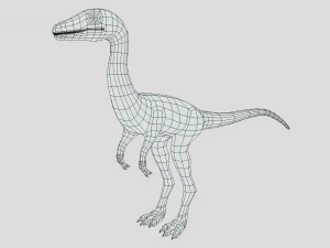 low poly cartoon compsognathus dinosaur 3D Model
