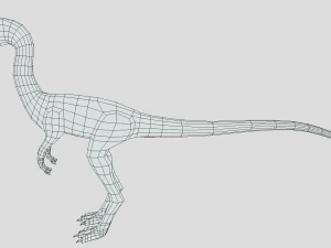 low poly cartoon compsognathus dinosaur 3D Model