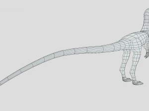 low poly cartoon compsognathus dinosaur 3D Model