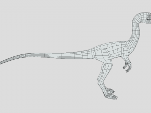 low poly cartoon compsognathus dinosaur Modelo 3D