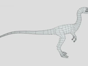 low poly cartoon compsognathus dinosaur 3D Model