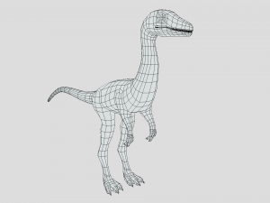 low poly cartoon compsognathus dinosaur Modelo 3D