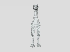 low poly cartoon compsognathus dinosaur 3D Model
