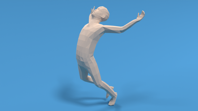 low poly falling kid Modelo 3D .c4d .max .obj .3ds .fbx .stl .blend 