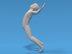 low poly falling kid Modelo 3D
