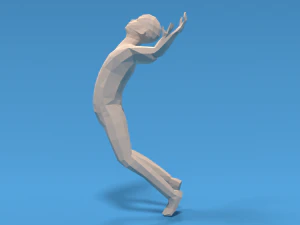low poly falling kid 3D Model