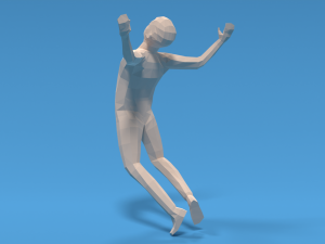 low poly falling kid Modelo 3D