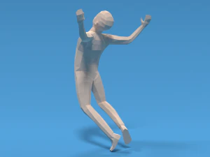 low poly falling kid 3D Model