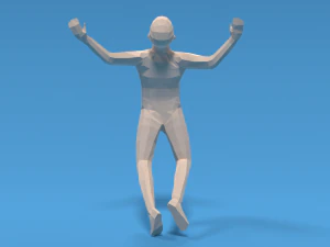 low poly falling kid 3D Model