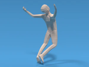 low poly falling kid 3D Model